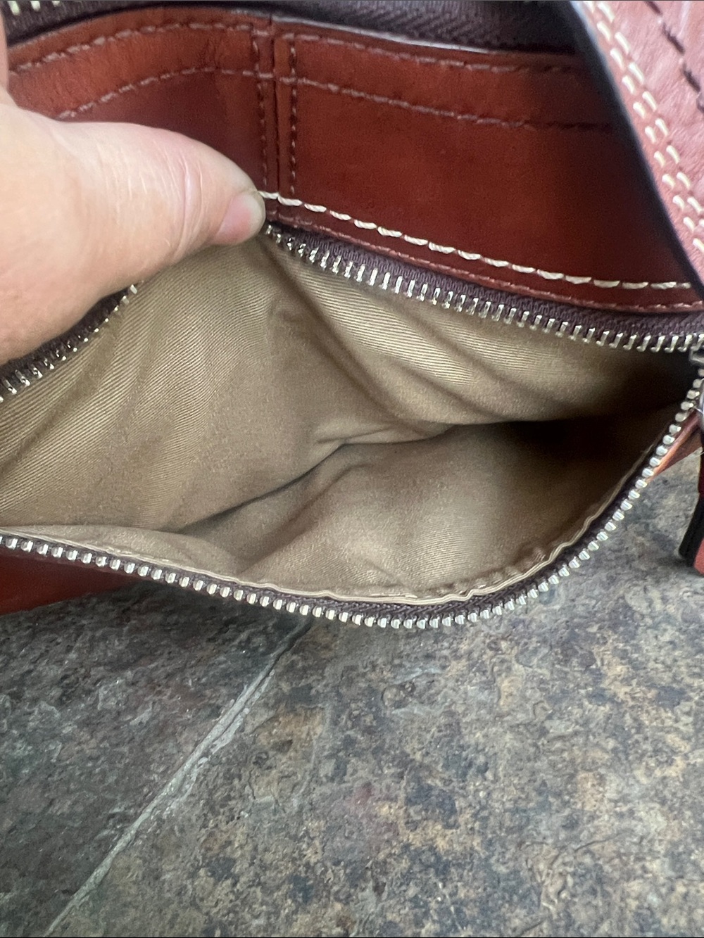 Coach F13730 Soho Pleated rustic cognac pleated saddle/Hobo Bag - Picture 5 of 13